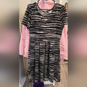 LuLaRoe Black and Gray Striped Amelia Dress